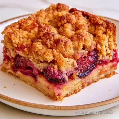 Pflaumenkuchen Pudding Streusel: Knusprig