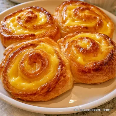 Puddingschnecken mit Vanillepudding Rezeptkarte