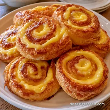 Puddingschnecken mit Vanillepudding
