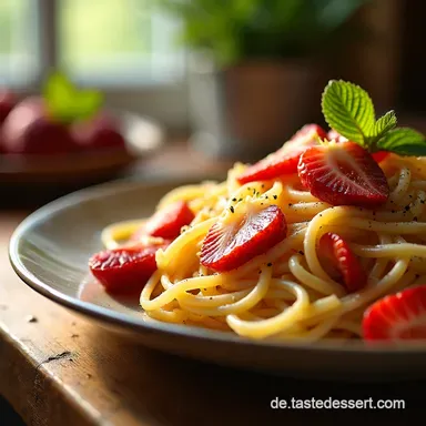 QuarkSpaghettiEis Mein fruchtigfrischer NachtischTraum Rezeptkarte