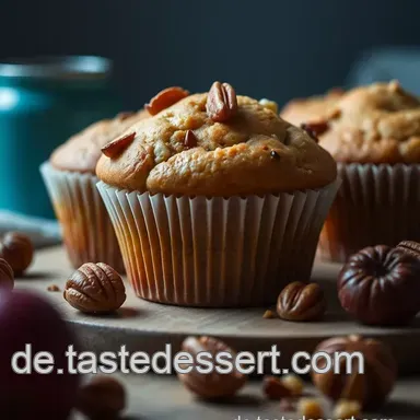 Saftige vegane Muffins mit frischen Früchten und Nüssen Rezeptkarte