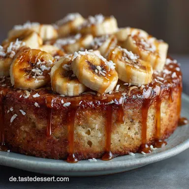 Der beste Bananenkuchen Saftiges Rezept mit Brauner Butter Kokos Rezeptkarte