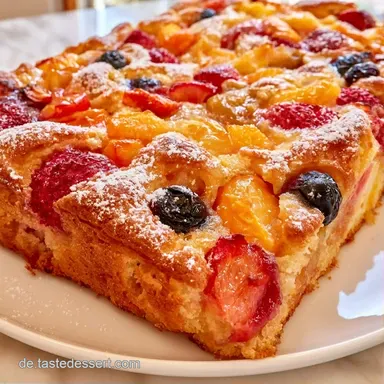 R&uuml;hrteig Obstkuchen f&uuml;r 12-15 St&uuml;cke Rezeptkarte