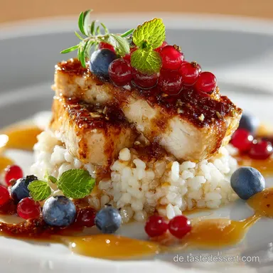 HonigSenfH&auml;hnchen mit Reis Saftig cremig in 40 Minuten fertig Rezeptkarte