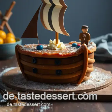 Schiff ahoi! Saftiger Kuchen Piratenschiff für den Kindergeburtstag Rezeptkarte