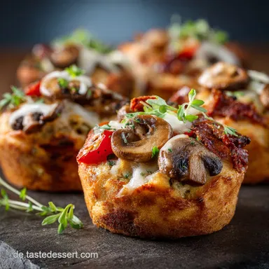TurboBrotzeit Saftige Pizza Muffins mit Fertigteig in 40 Minuten Rezeptkarte