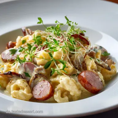 Schnelle Wurstnudeln: Cremiges Turbogericht in nur 25 Minuten Rezeptkarte