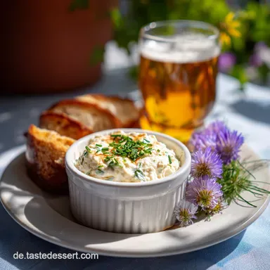 Schneller K&auml;seaufstrich als Bayrischer Biergarten Klassiker und Selbstgemachter Dip Rezeptkarte