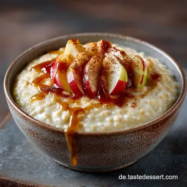 Das Goldene Porridge Rezept Schnell Cremig mit ZimtApfel Rezeptkarte