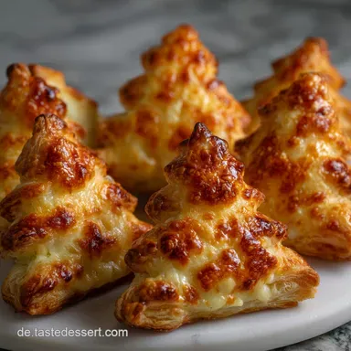 Einfaches und schnelles Bl&auml;tterteigrezept als Fingerfood zu Weihnachten mit K&auml;se - Party-Ready in 30 Min Rezeptkarte