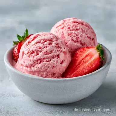 Schnelles Erdbeereis Rezept f&uuml;r 4 Personen Rezeptkarte