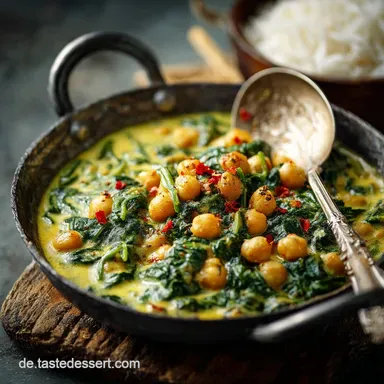 Cremiges Kichererbsen Spinat Curry Indisches Soulfood in 40 Minuten Rezeptkarte