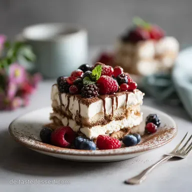 Sommerrezept Dessert BlitzBeerenTiramisu ohne Backen in 15 Min fertig Rezeptkarte