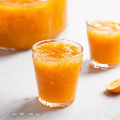 Omas Sonnengereifte pfirsichmarmelade Sommer im Glas