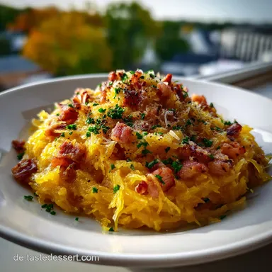Spaghetti K&uuml;rbis Carbonara: Das Herbstliche Komfortgericht Rezeptkarte