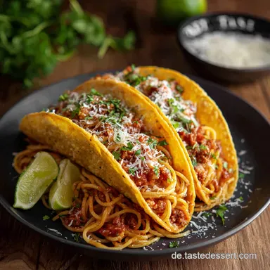 Spaghetti Tacos Rezept Die italienischmexikanische Fusion f&uuml;r den Feierabend Rezeptkarte