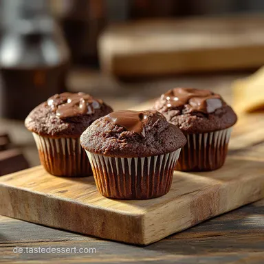 Saftige Double Chocolate Muffins Rezept wie vom Konditor Rezeptkarte