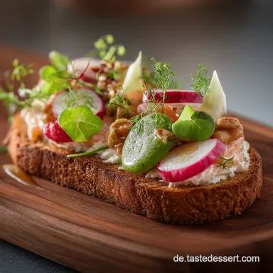 Toast Variante: Bayerischer Gourmet Toast mit Forellenmousse Kren Rezeptkarte