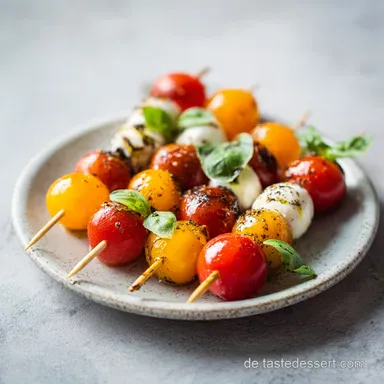 Tomaten Mozzarella Spiesse mit Pesto f&uuml;r 20 Portionen