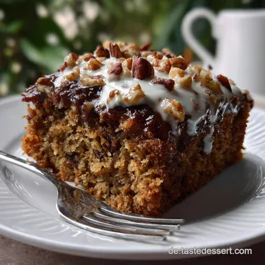 Einfacher und saftiger veganer Nusskuchen als schneller Blechkuchen ohne Ei Rezeptkarte