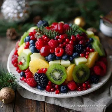 Weihnachtliche Obstplatte in 20 Minuten Rezeptkarte