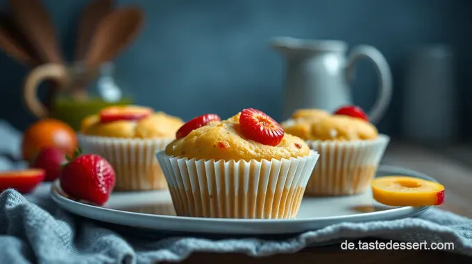 Haferflocken-Muffins mit Honig und Früchten