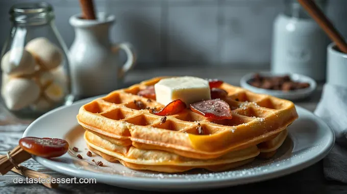 Herzige Waffeln mit Lauch und Speck