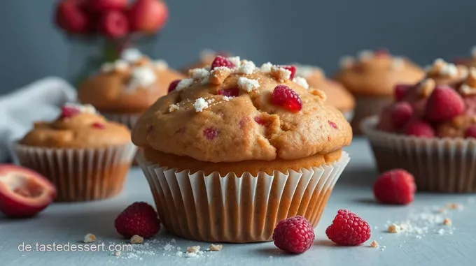 Rhabarber Muffins mit knusprigen Streuseln