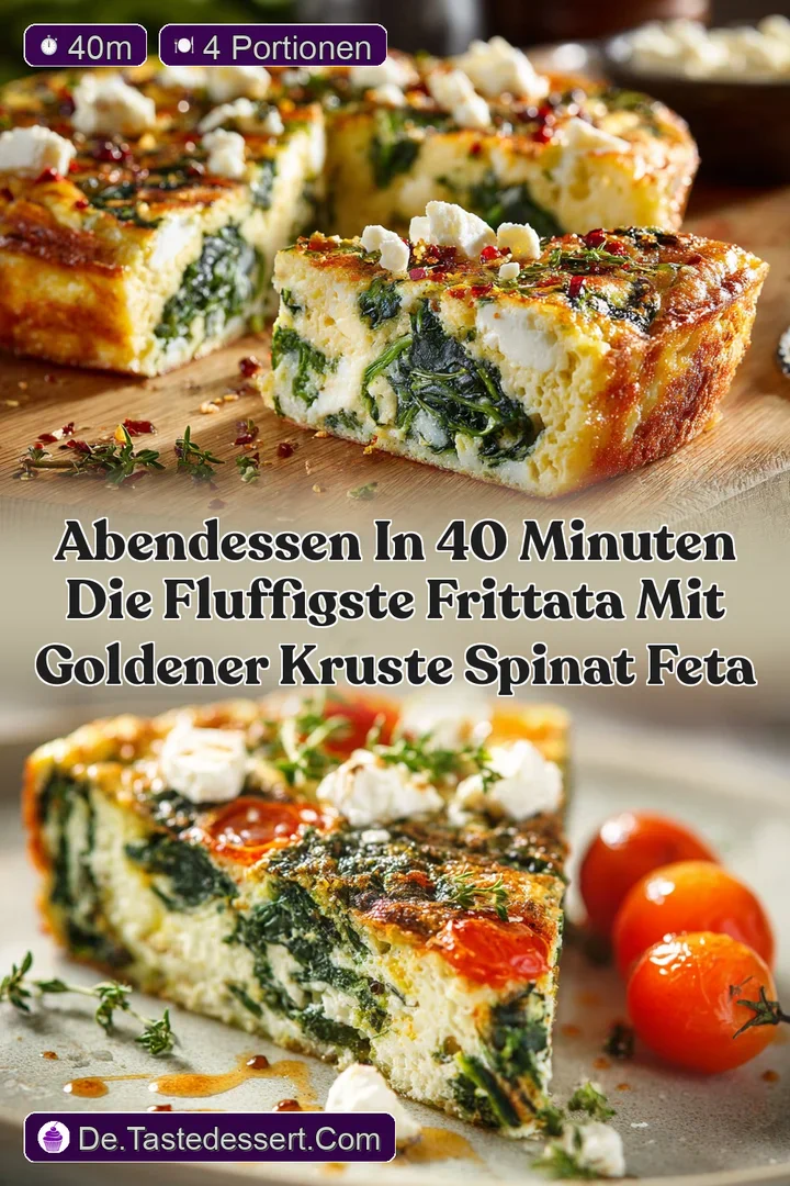 Abendessen in 40 Minuten Die fluffigste Frittata mit goldener Kruste Spinat Feta