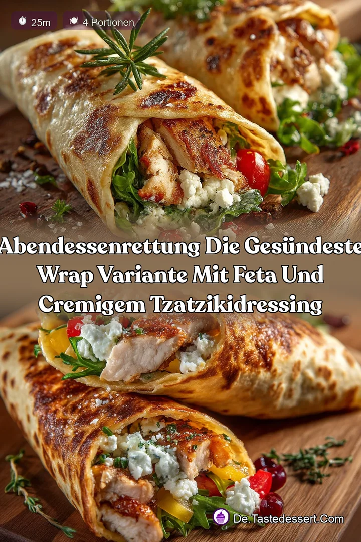 AbendessenRettung Die gesündeste Wrap Variante mit Feta und cremigem TzatzikiDressing