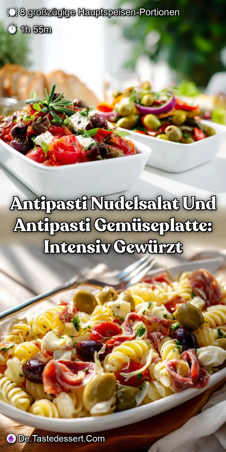 Antipasti Nudelsalat und Antipasti Gem&uuml;seplatte: Intensiv gew&uuml;rzt