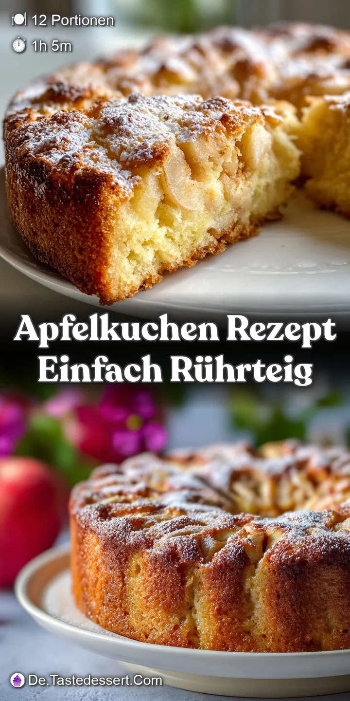 Close-up of a moist apple cake reveals glistening, caramelized apples nestled in a soft, golden-brown sponge cake.