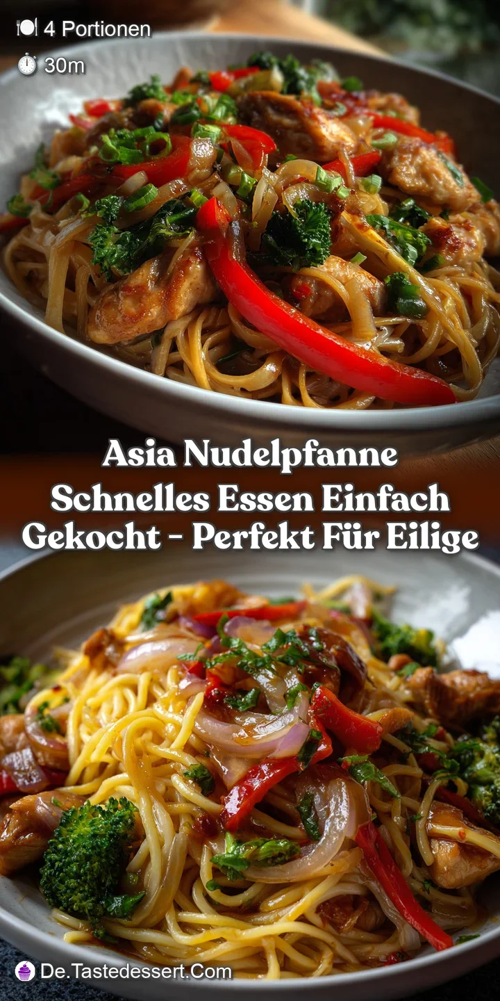 Asia Nudelpfanne schnelles Essen einfach gekocht - Perfekt f&uuml;r Eilige