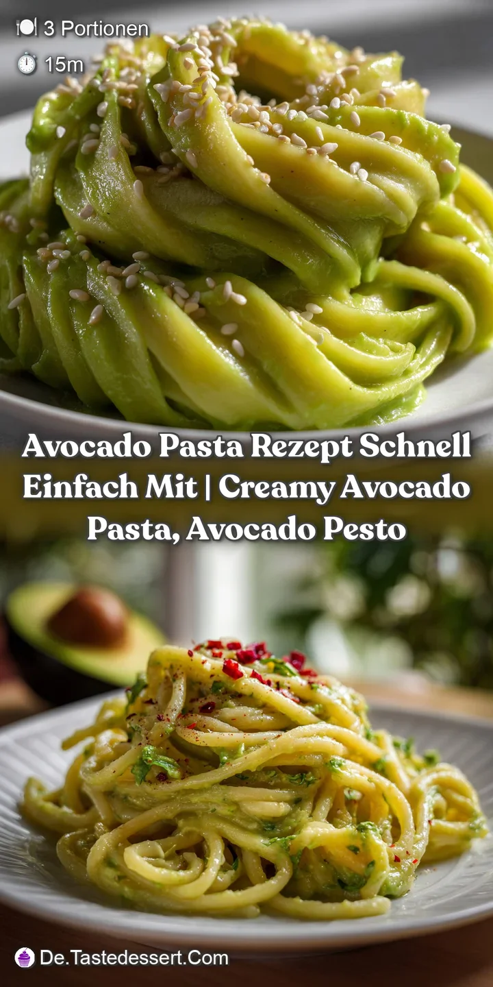Avocado Pasta Rezept schnell einfach mit | Creamy Avocado Pasta Avocado Pesto