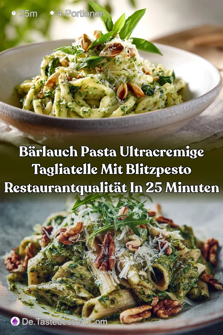 B&auml;rlauch Pasta Ultracremige Tagliatelle mit BlitzPesto RestaurantQualit&auml;t in 25 Minuten