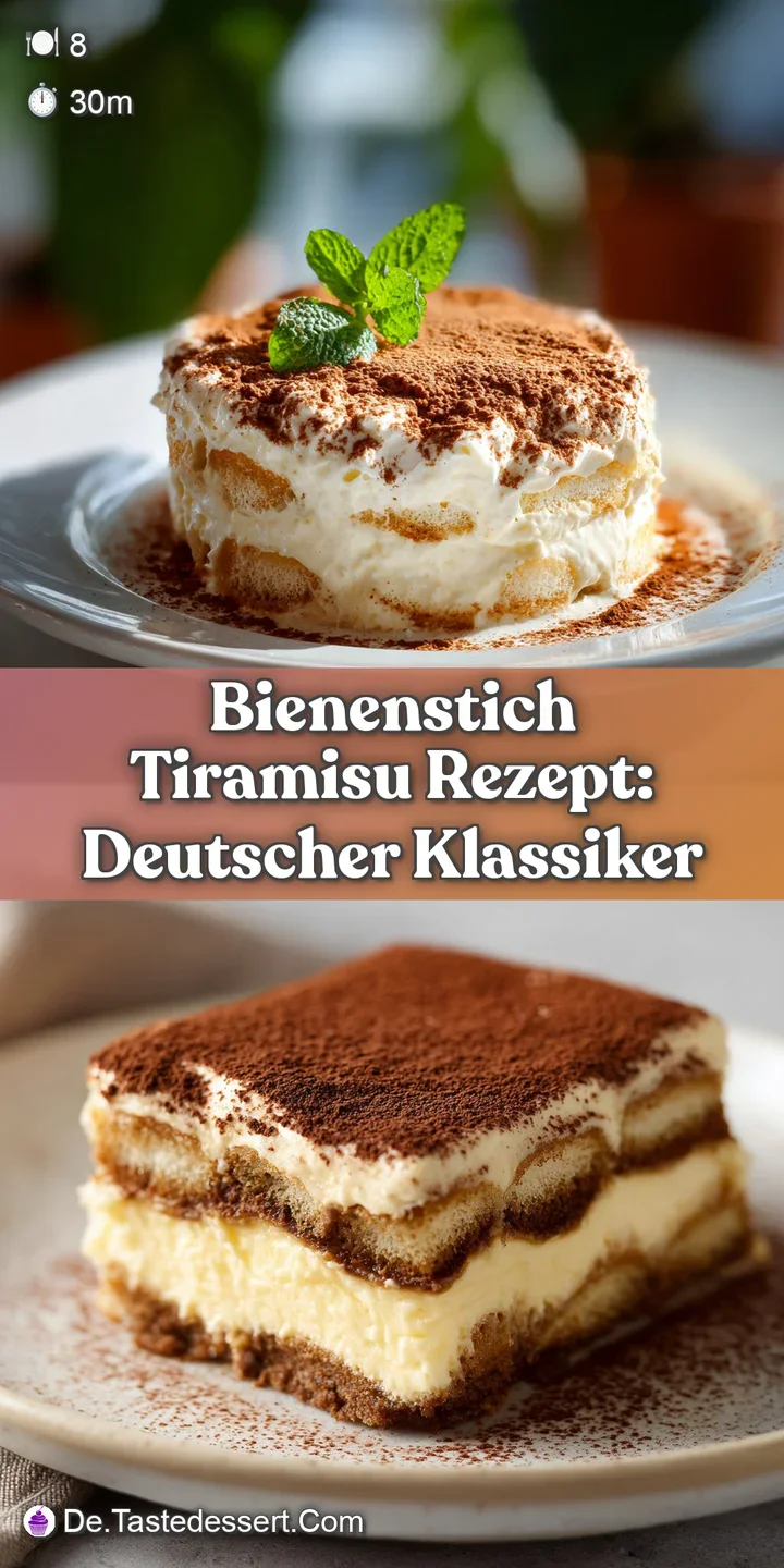 Close-up of Bienenstich tiramisu: The honeyed almond crust glistens over the luscious cream and cake, tempting every sweet...