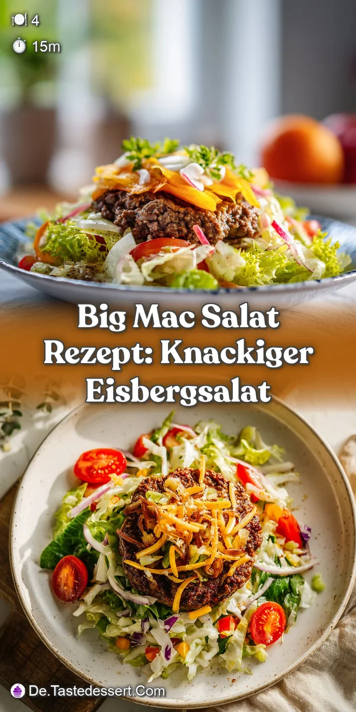 Close-up of a Big Mac salad, capturing the juicy ground beef, melting cheese, and tantalizing special sauce.