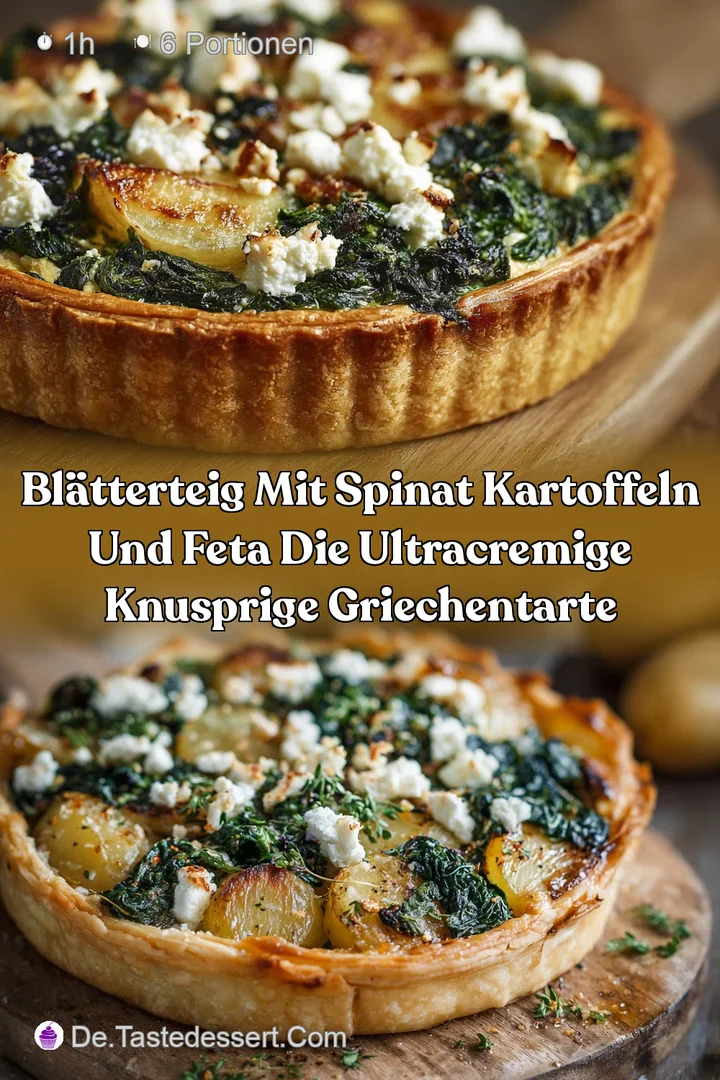 Bl&auml;tterteig mit Spinat Kartoffeln und Feta Die ultracremige knusprige Griechentarte