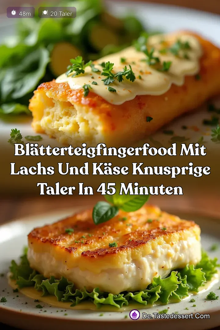 Bl&auml;tterteigFingerfood mit Lachs und K&auml;se Knusprige Taler in 45 Minuten