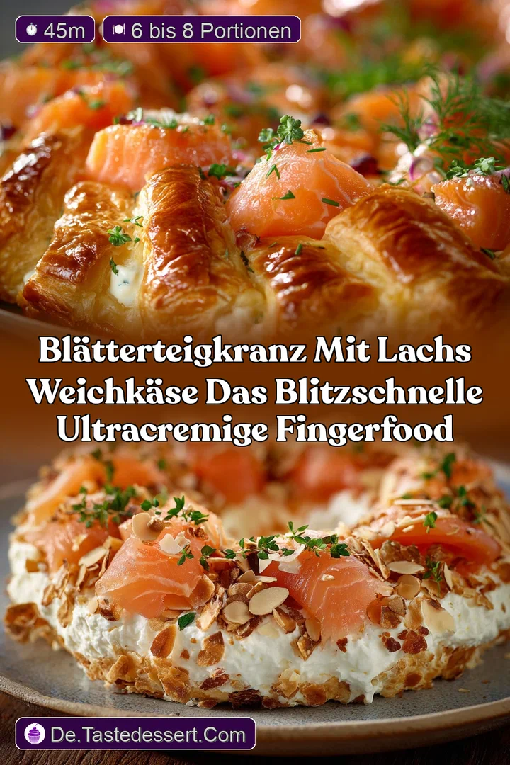 Bl&auml;tterteigkranz mit Lachs Weichk&auml;se Das blitzschnelle ultracremige Fingerfood