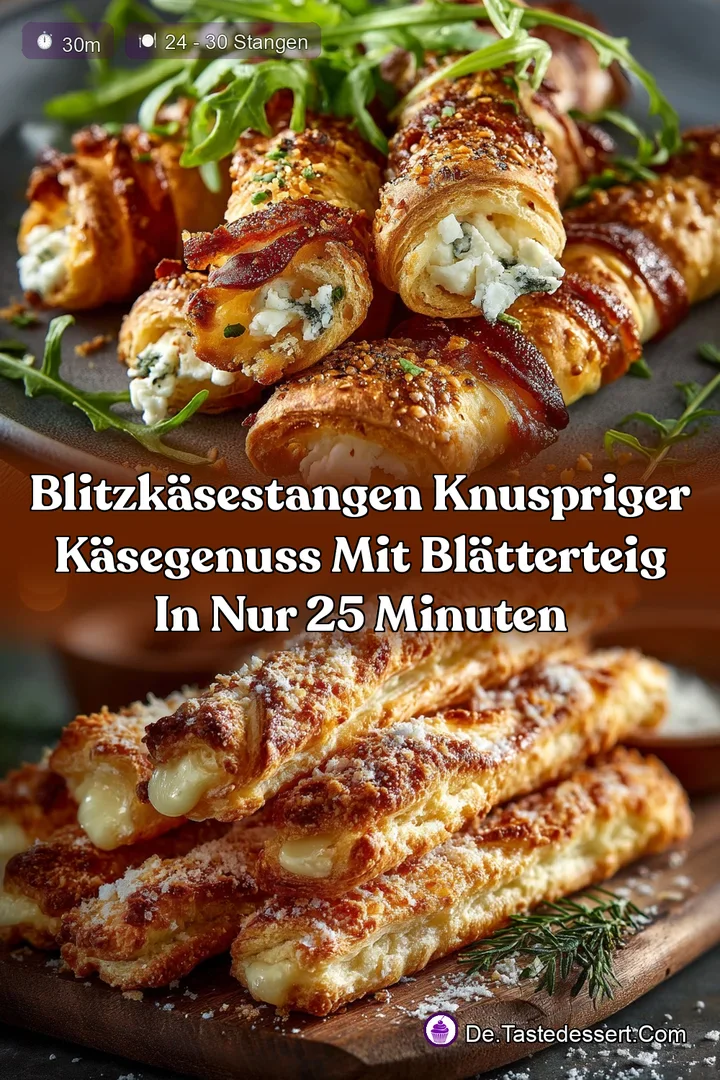 BlitzKäsestangen Knuspriger Käsegenuss mit Blätterteig in nur 25 Minuten