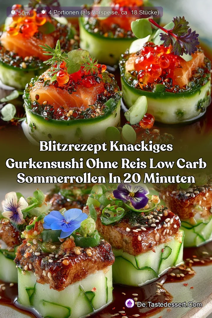 Blitzrezept Knackiges GurkenSushi ohne Reis Low Carb SommerRollen in 20 Minuten