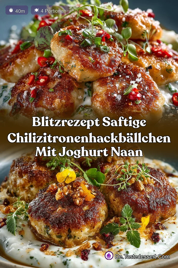 Blitzrezept Saftige ChiliZitronenHackb&auml;llchen mit Joghurt Naan