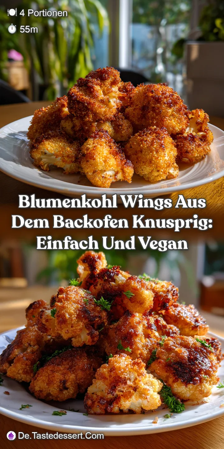 Blumenkohl Wings aus dem Backofen knusprig: Einfach und Vegan