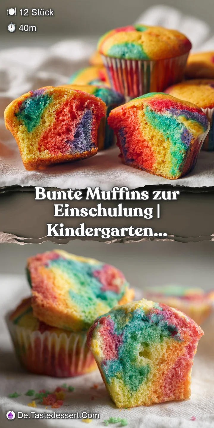 Detailaufnahme eines fluffigen Muffins mit leuchtenden Farbtupfern und einer zart goldbraun gebackenen Oberfl&auml;che.