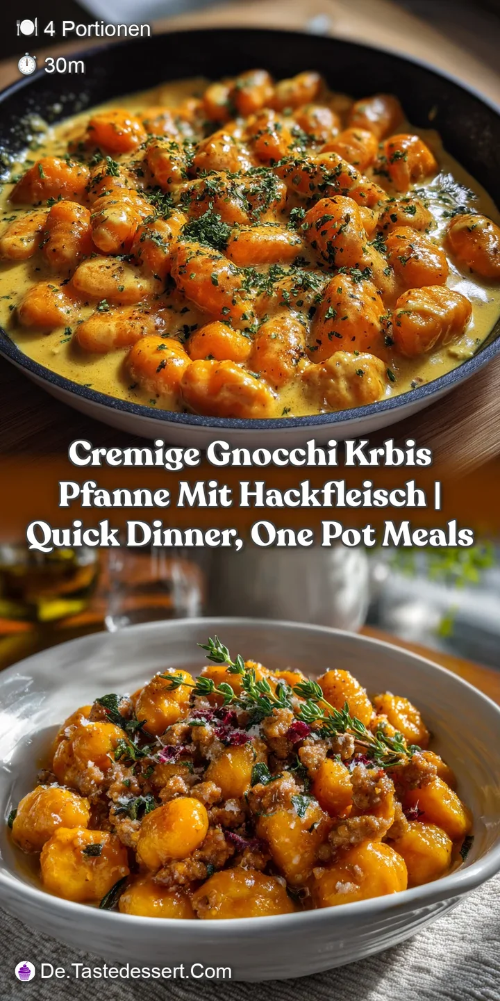 Cremige Gnocchi Krbis Pfanne mit Hackfleisch | Quick Dinner One Pot Meals