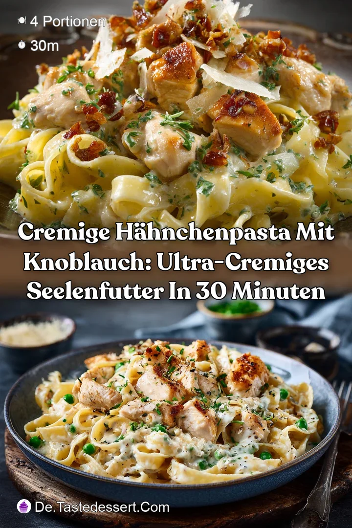 Cremige H&auml;hnchenPasta mit Knoblauch: Ultra-cremiges Seelenfutter in 30 Minuten