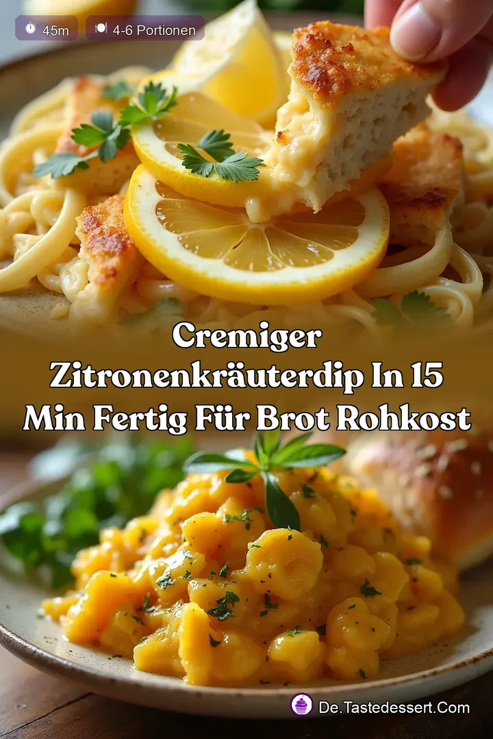 Cremiger ZitronenKr&auml;uterDip In 15 Min fertig f&uuml;r Brot Rohkost