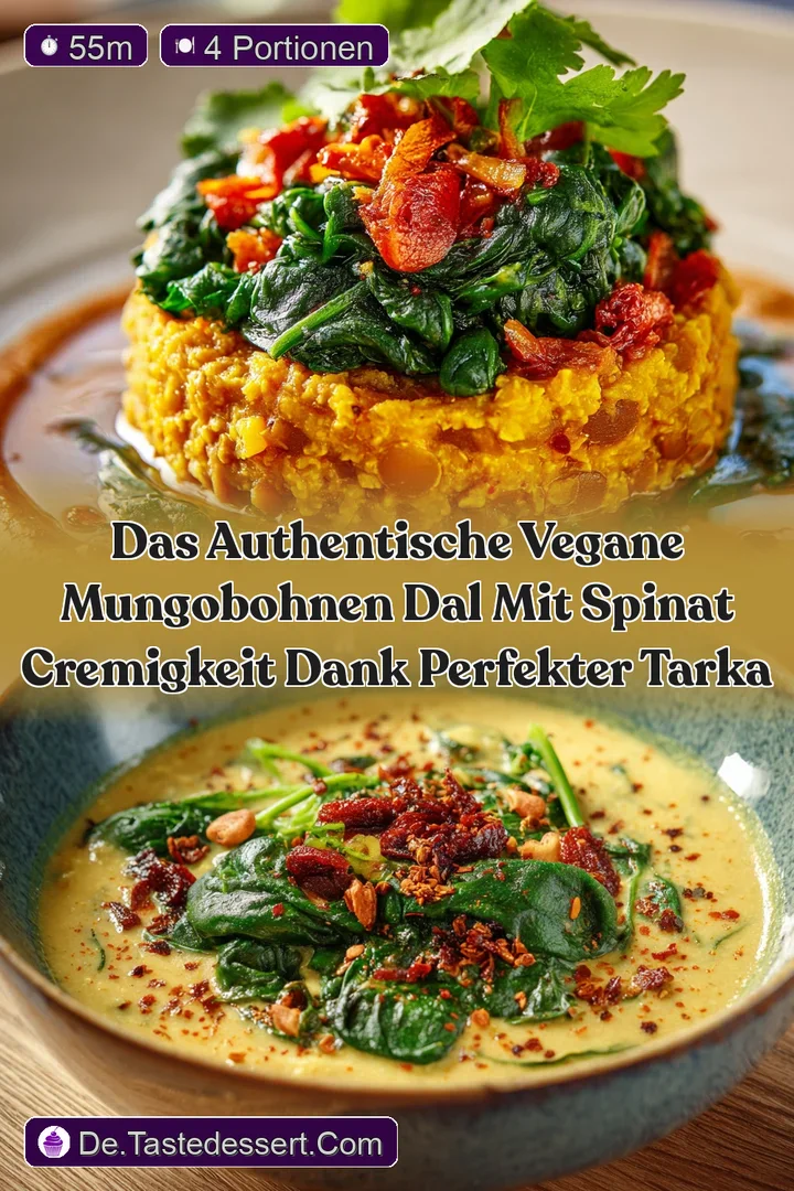 Das authentische Vegane Mungobohnen Dal mit Spinat Cremigkeit dank perfekter Tarka