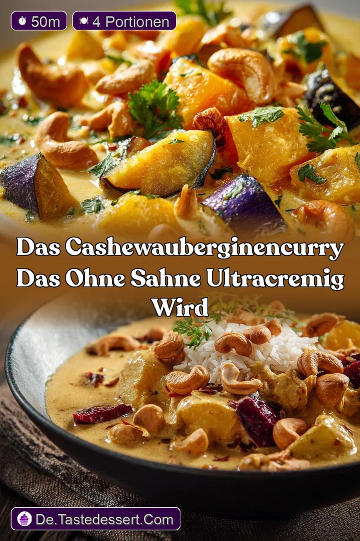 Das CashewAuberginenCurry das ohne Sahne ultracremig wird